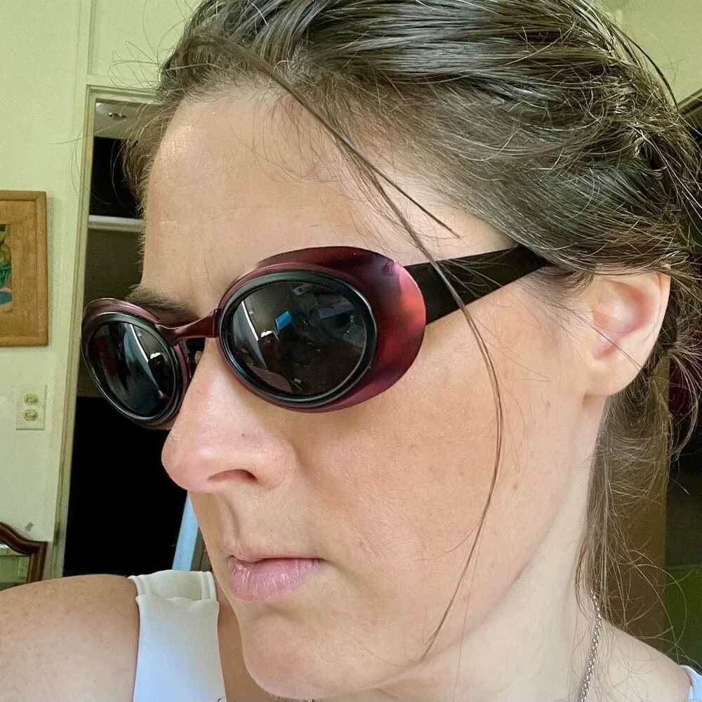 Jantzen Funky Y2K Vintage Sunglasses Red Metallic and Black
